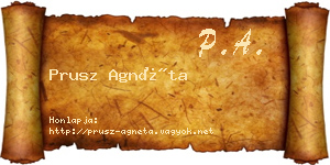Prusz Agnéta névjegykártya